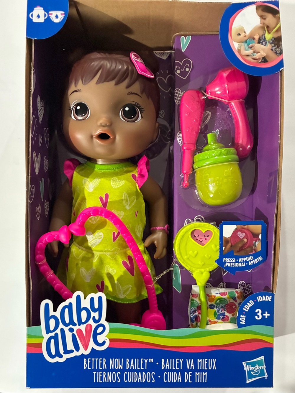Baby Alive Better Now Bailey Toddler Doll with Green Dress and Pink Accessories
